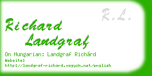 richard landgraf business card
