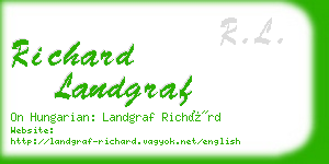 richard landgraf business card